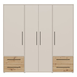 Duża szafa 200 cm Jupiter MKSS841 piaskowy/dąb artisan