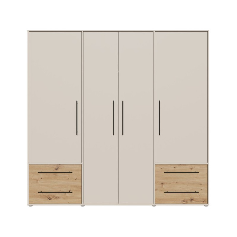 Duża szafa 200 cm Jupiter MKSS841 piaskowy/dąb artisan