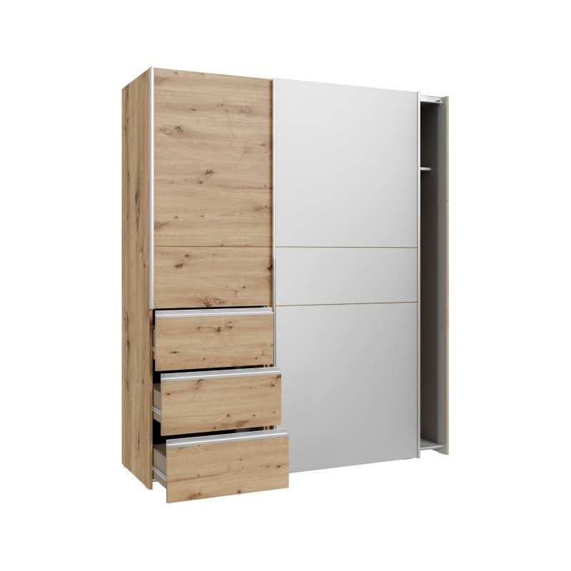 Szafa 170 cm WINN 2 z lustrem – dąb artisan