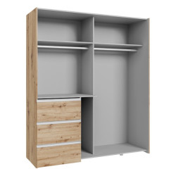 Szafa 170 cm WINN 2 z lustrem – dąb artisan