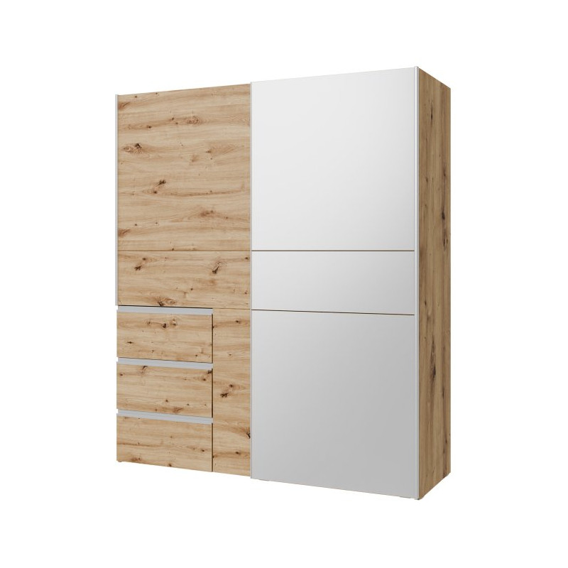 Szafa 170 cm WINN 2 z lustrem – dąb artisan