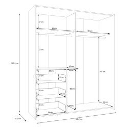 Szafa 170 cm WINN 2 z lustrem – dąb artisan