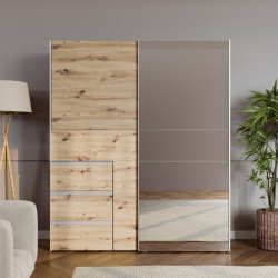 Szafa 170 cm WINN 2 z lustrem – dąb artisan