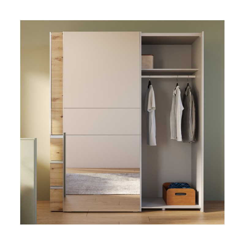 Szafa 170 cm WINN 2 z lustrem – dąb artisan