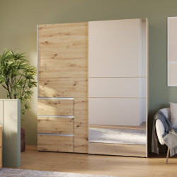 Szafa 170 cm WINN 2 z lustrem – dąb artisan