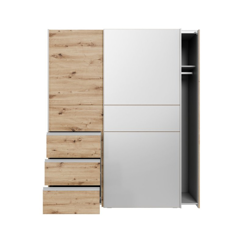 Szafa 170 cm WINN 2 z lustrem – dąb artisan