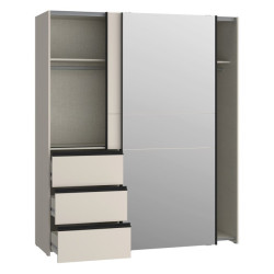 Szafa 170 cm WINN 2 z lustrem | piaskowy