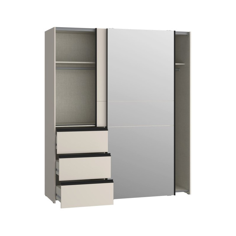 Szafa 170 cm WINN 2 z lustrem | piaskowy