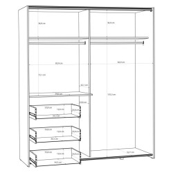 Szafa 170 cm WINN 2 z lustrem | piaskowy