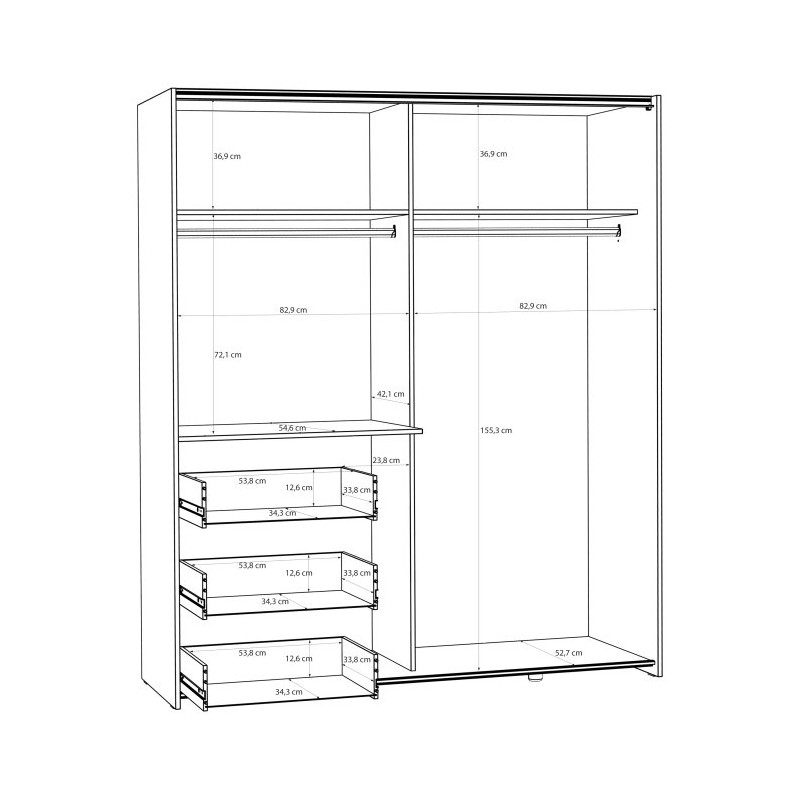 Szafa 170 cm WINN 2 z lustrem | piaskowy