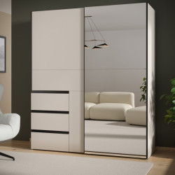 Szafa 170 cm WINN 2 z lustrem | piaskowy