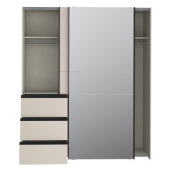 Szafa 170 cm WINN 2 z lustrem | piaskowy
