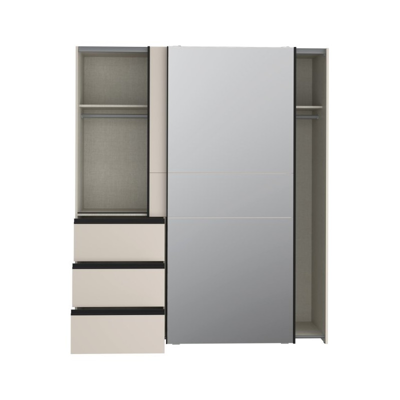 Szafa 170 cm WINN 2 z lustrem | piaskowy
