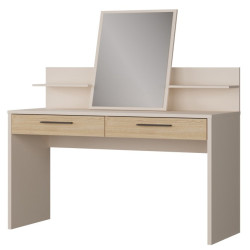 Toaletka z lustrem Ricciano | piaskowy/dąb elegancja