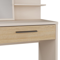 Toaletka z lustrem Ricciano | piaskowy/dąb elegancja