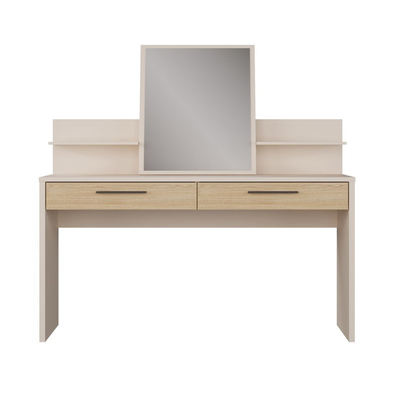 Toaletka z lustrem Ricciano | piaskowy/dąb elegancja