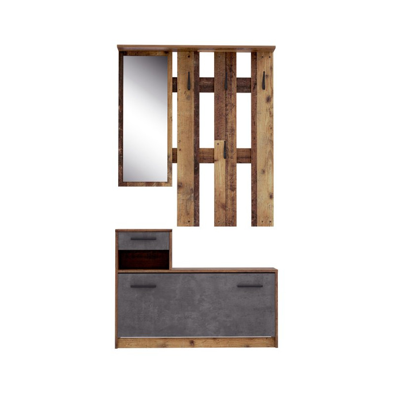 Garderoba do przedpokoju Foxi FOXD011 old wood vintage/beton ciemnoszary