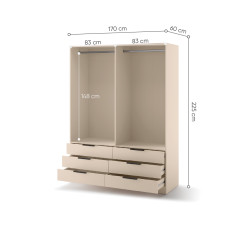 Szafa z lustrem 4D6S Avera AV-01 piasek pustyni Lenart
