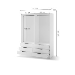 Szafa z lustrem 4D6S Avera AV-01 biały Lenart