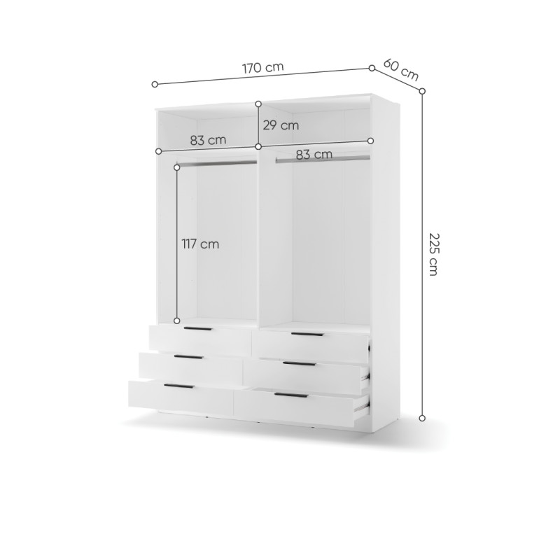 Szafa z lustrem 4D6S Avera AV-01 biały Lenart
