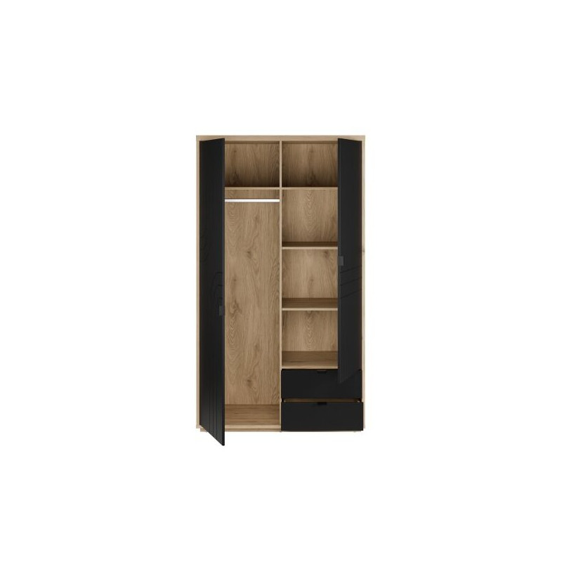 Szafa ubraniowa 115 cm Auriquet  z szufladami i półkami