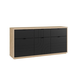 Czarna komoda 180 cm Auriquet do salonu sypialni biura