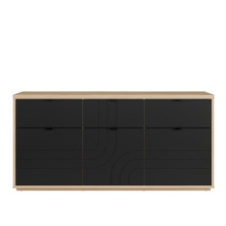 Czarna komoda 180 cm Auriquet do salonu sypialni biura