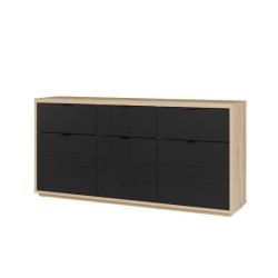 Czarna komoda 180 cm Auriquet do salonu sypialni biura