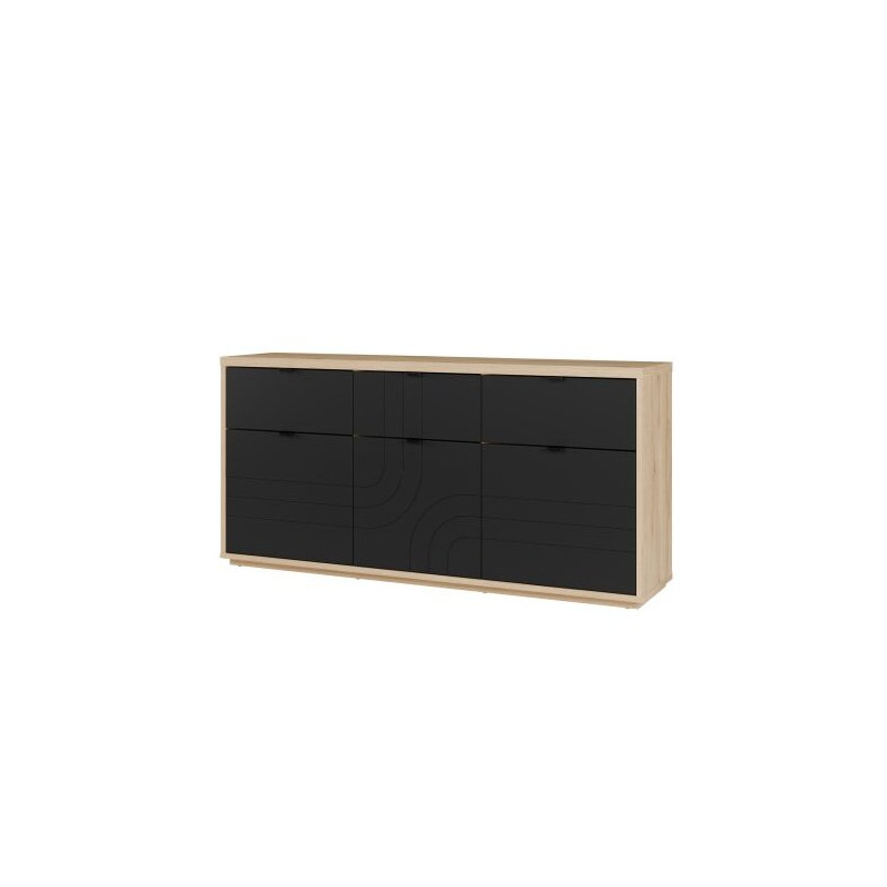 Czarna komoda 180 cm Auriquet do salonu sypialni biura