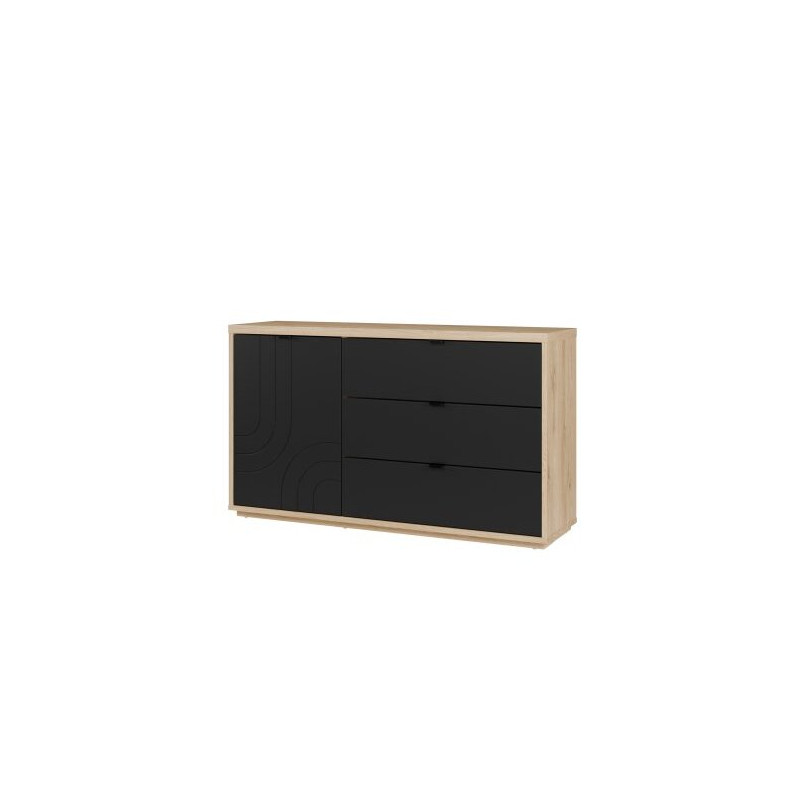 Czarna z szufladami 150 cm Auriquet do salonu sypialni biura