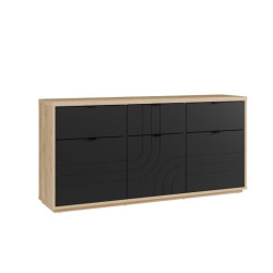 Czarna komoda 180 cm Auriquet do salonu sypialni biura