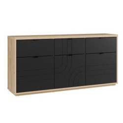 Czarna komoda 180 cm Auriquet do salonu sypialni biura