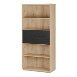 Regał z szafką 95 cm Auriquet do salonu | dąb dziki naturalny/czarny
