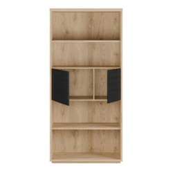 Regał z szafką 95 cm Auriquet do salonu | dąb dziki naturalny/czarny