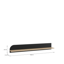 Półka ścienna 140 cm Archbox | kolor dąb artisan