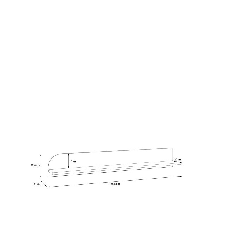 Półka ścienna 140 cm Archbox | kolor dąb artisan
