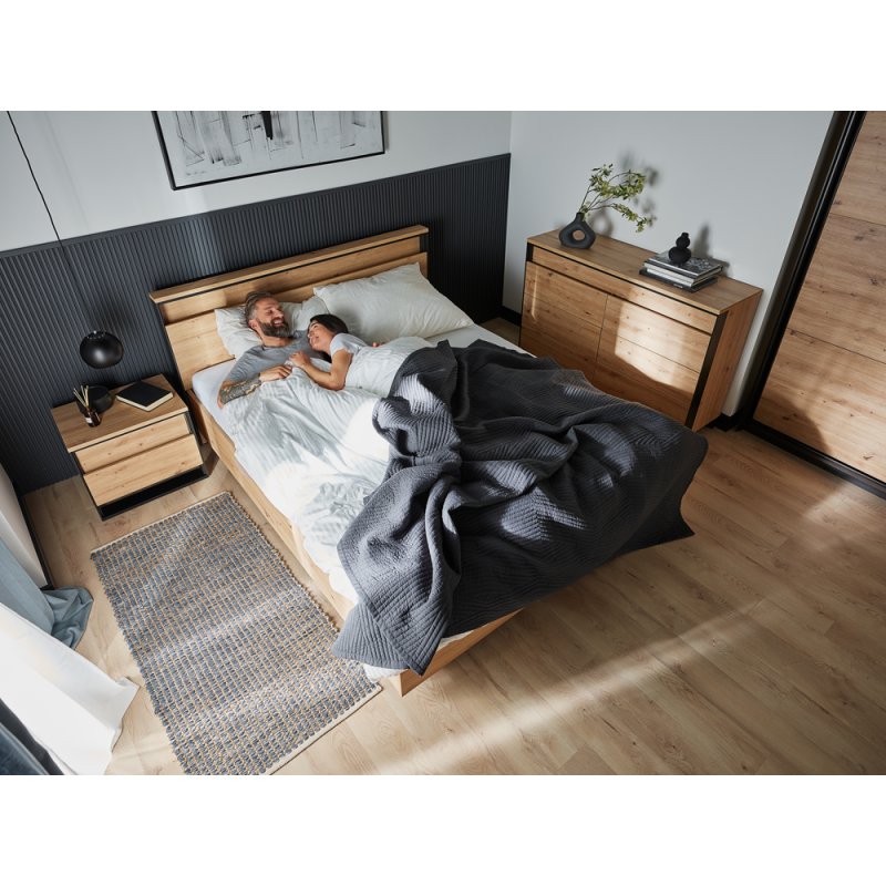 Łóżko z oświetleniem Quant QS-02 (160) Lenart
