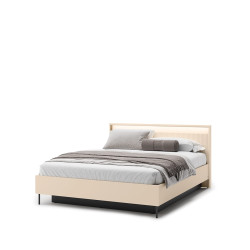 Łóżko 140x200 Trend TS-03 Lenart Meble beż piaskowy/czarny