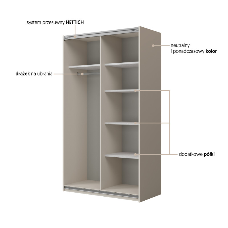 Szafa przesuwna kaszmir 120 cm Cube – kup teraz