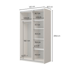 Szafa przesuwna 120 cm Cube dąb Lindberg – kup teraz