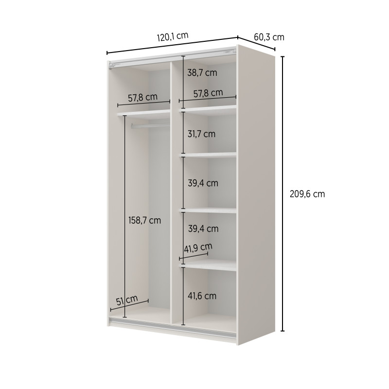 Szafa przesuwna 120 cm Cube dąb Lindberg – kup teraz