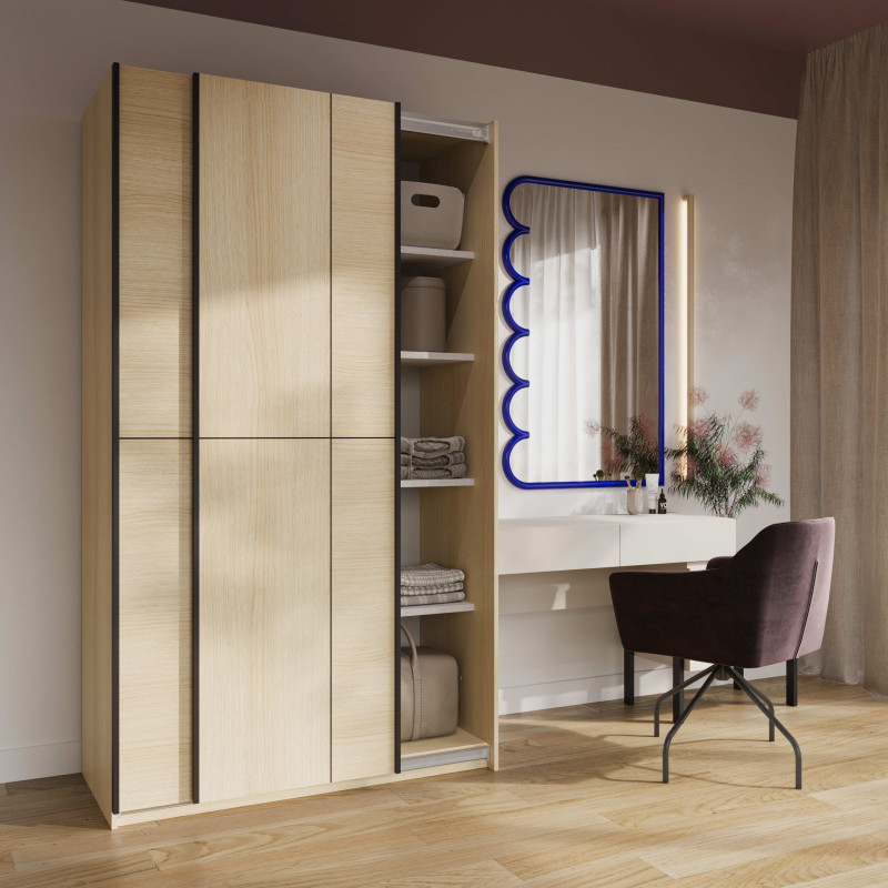 Szafa przesuwna 120 cm Cube dąb Lindberg – kup teraz