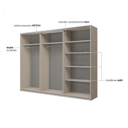 Szafa przesuwna 270 cm Cube dąb Lindberg – kup teraz