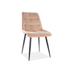 KRZESŁO CHIC VELVET CZARNY STELAŻ / BEŻ BLUVEL 28