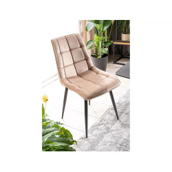 Krzesło tapicerowane Chic Velvet czarny stelaż/beż bluvel 28