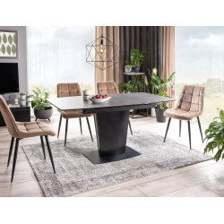 Krzesło tapicerowane Chic Velvet czarny stelaż/beż bluvel 28