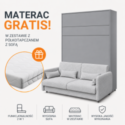 P&oacute;łkotapczan BC-13 BED CONCEPT z sofą BC-35 180 Lenart - domowanie.pl