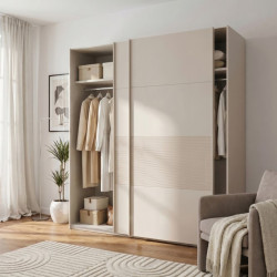 Beżowa szafa przesuwna 220 cm do sypialni | kolekcja Breathtaker