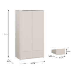 Beżowa szafa przesuwna 110 cm do sypialni | kolekcja Breathtaker