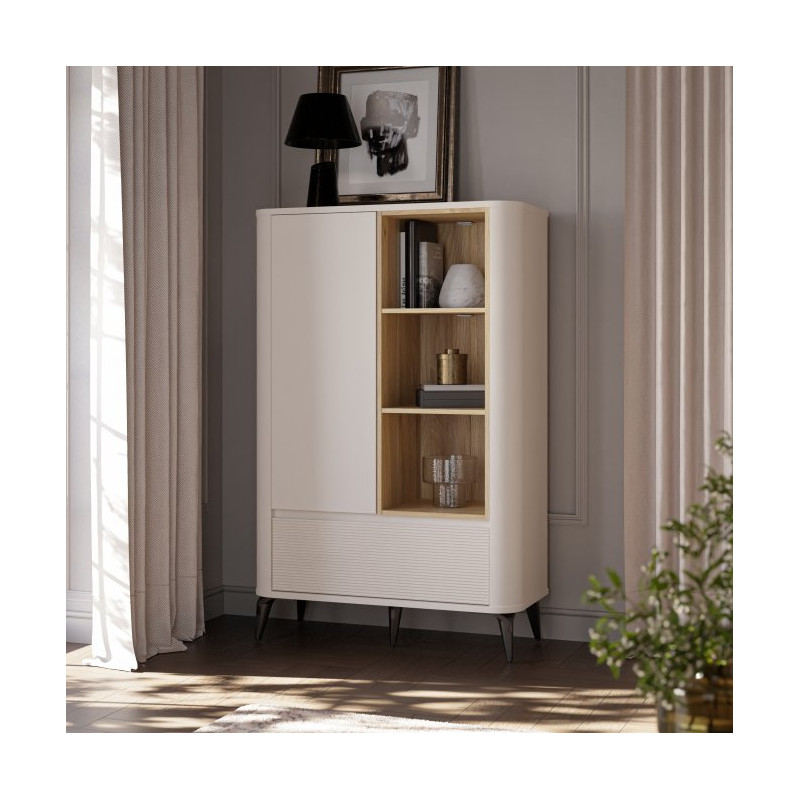 Regał z oświetleniem 100 cm Breathtaker dąb mauvella/piaskowy